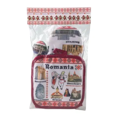 Manusa cu suport vase set suvenir romania, model 3115h